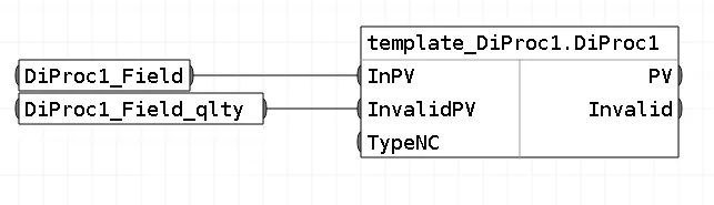 Обвязка блоков шаблона FBD_DiProc1