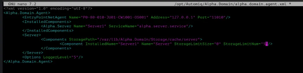 Параметры Alpha.Domain до изменения