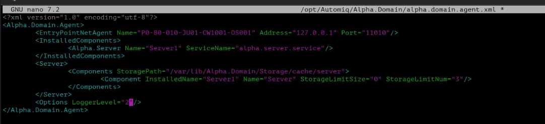 Параметры Alpha.Domain после изменения