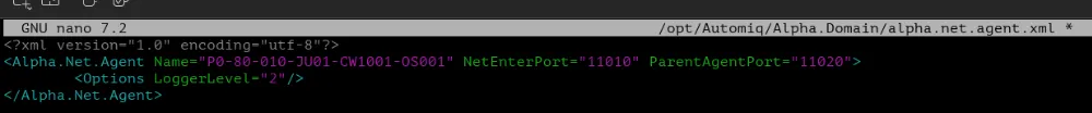 Параметры Alpha.Net после изменения