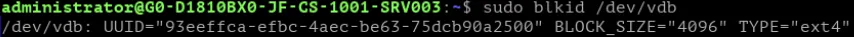 Получение UUID файловой системы