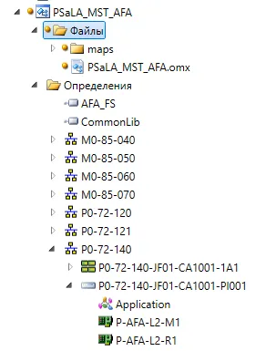 Структура объекта SNMP-устройства с адаптерами Ethernet