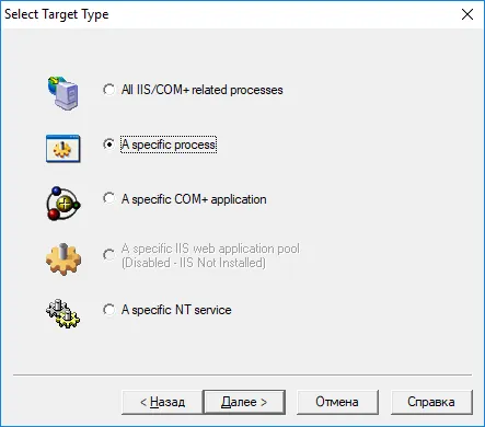 Выбор A specific process